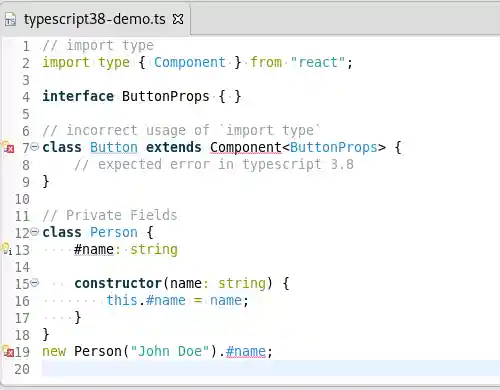 TypeScript Editor Screenshot