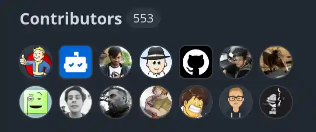 Screenshot of list of contributors for endoflife.date