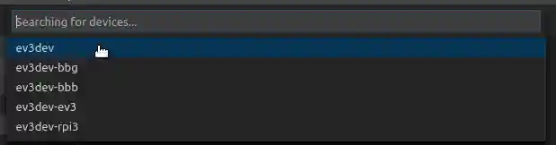 Device quick-pick screenshot