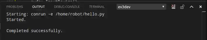 Output pane screenshot