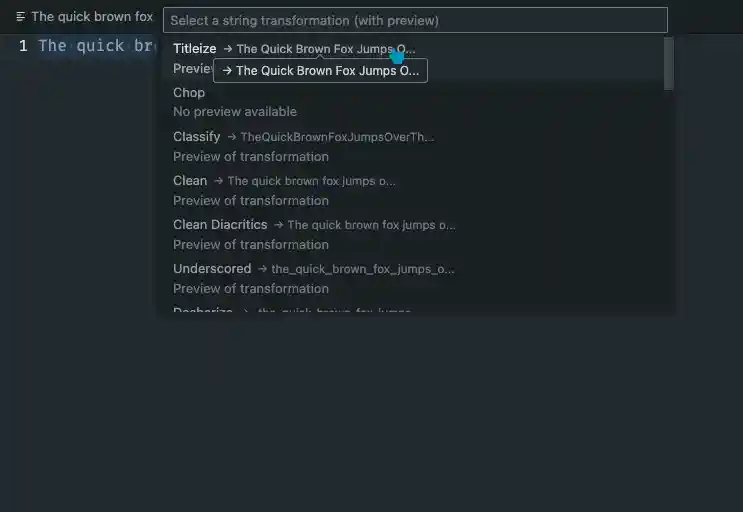 String Manipulation Preview Feature