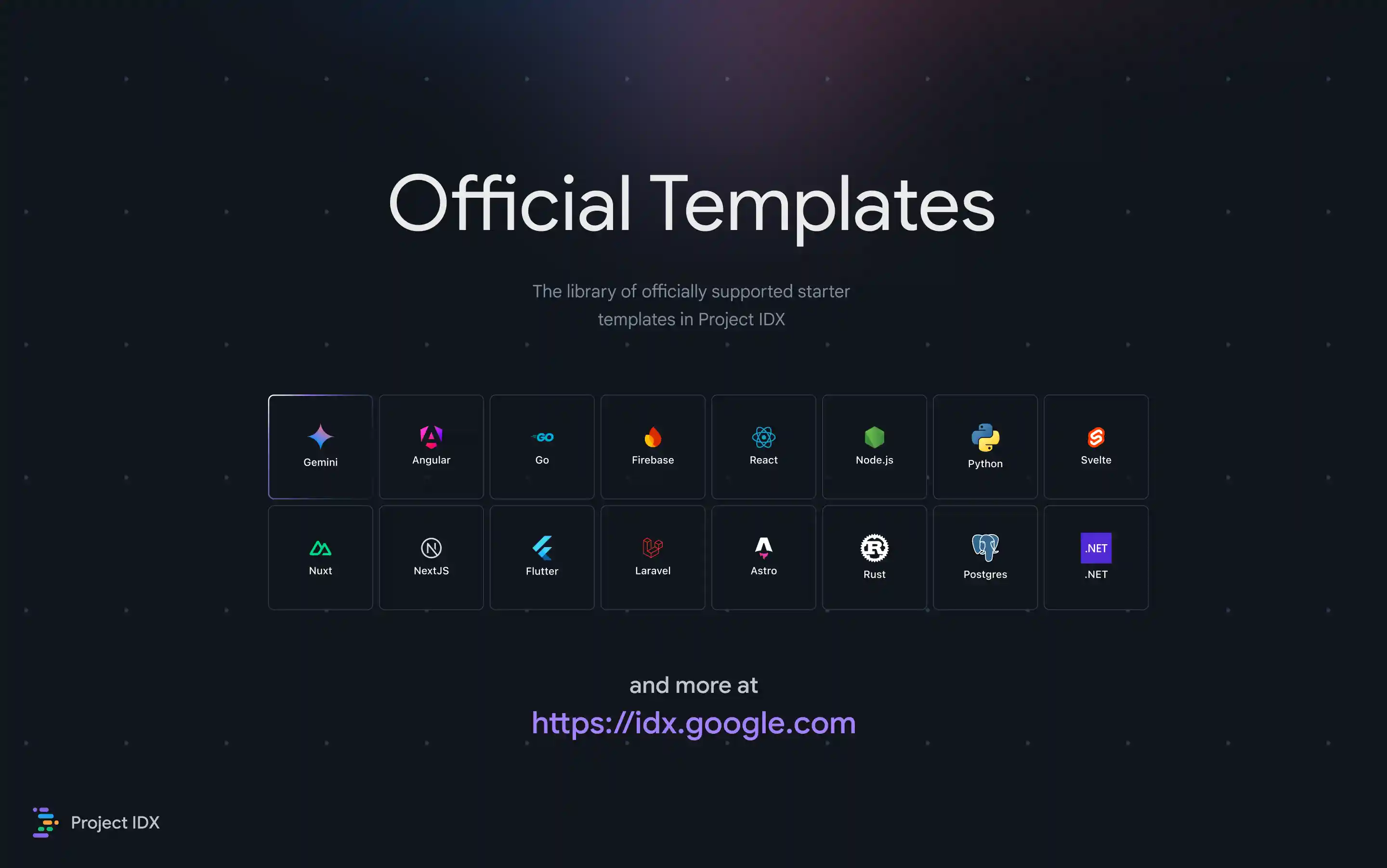 Firebase Studio Official Templates