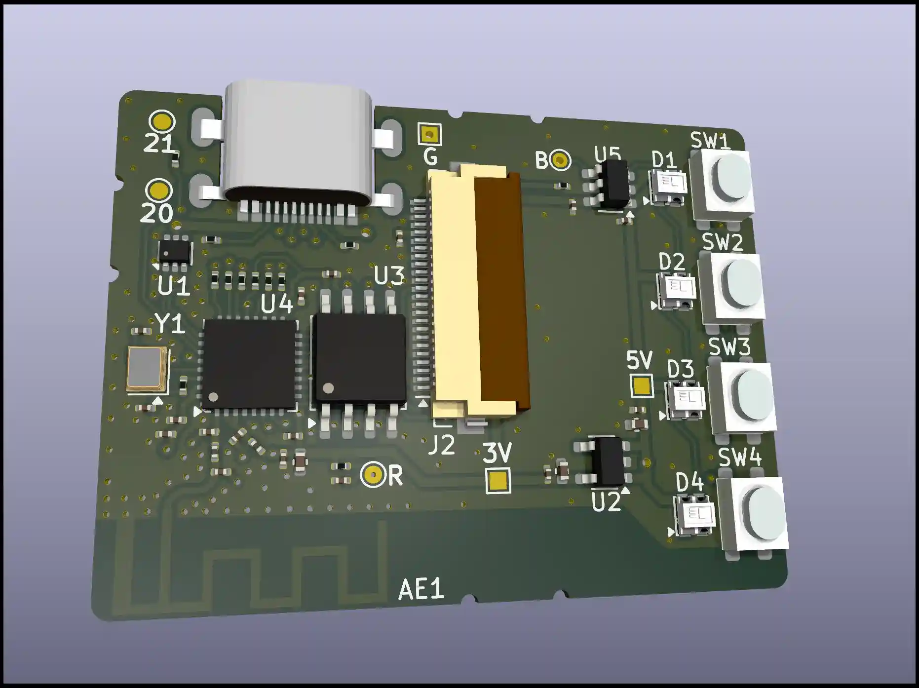 3D render of device front