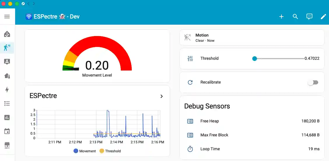 ESPectre Home Assistant Dashboard