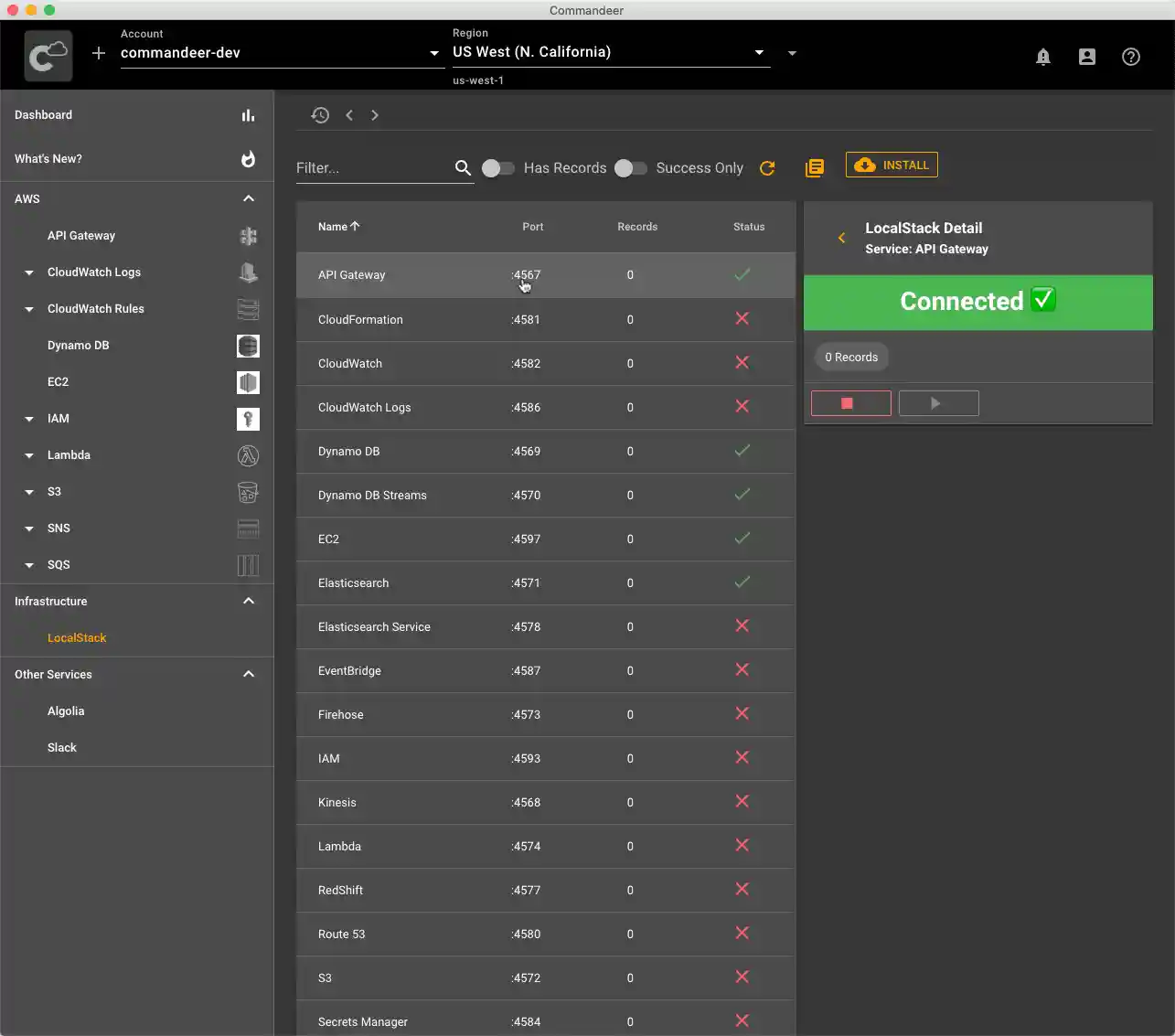 Stop individual service