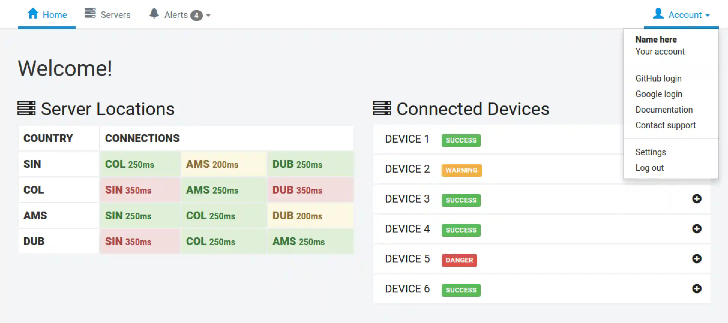 project interface screenshot