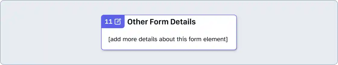 An other form details annotation, including a placeholder for providing more details about the form.