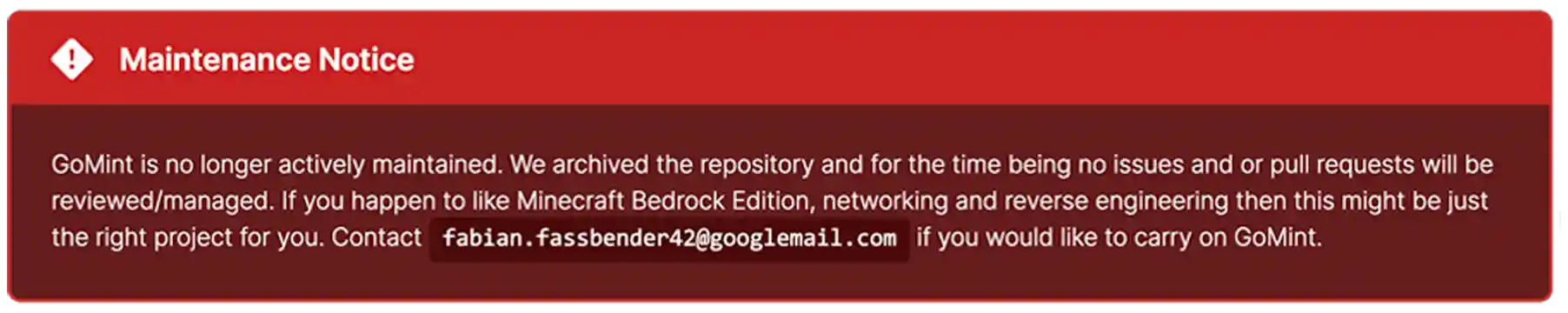 GoMint is no longer actively maintained.