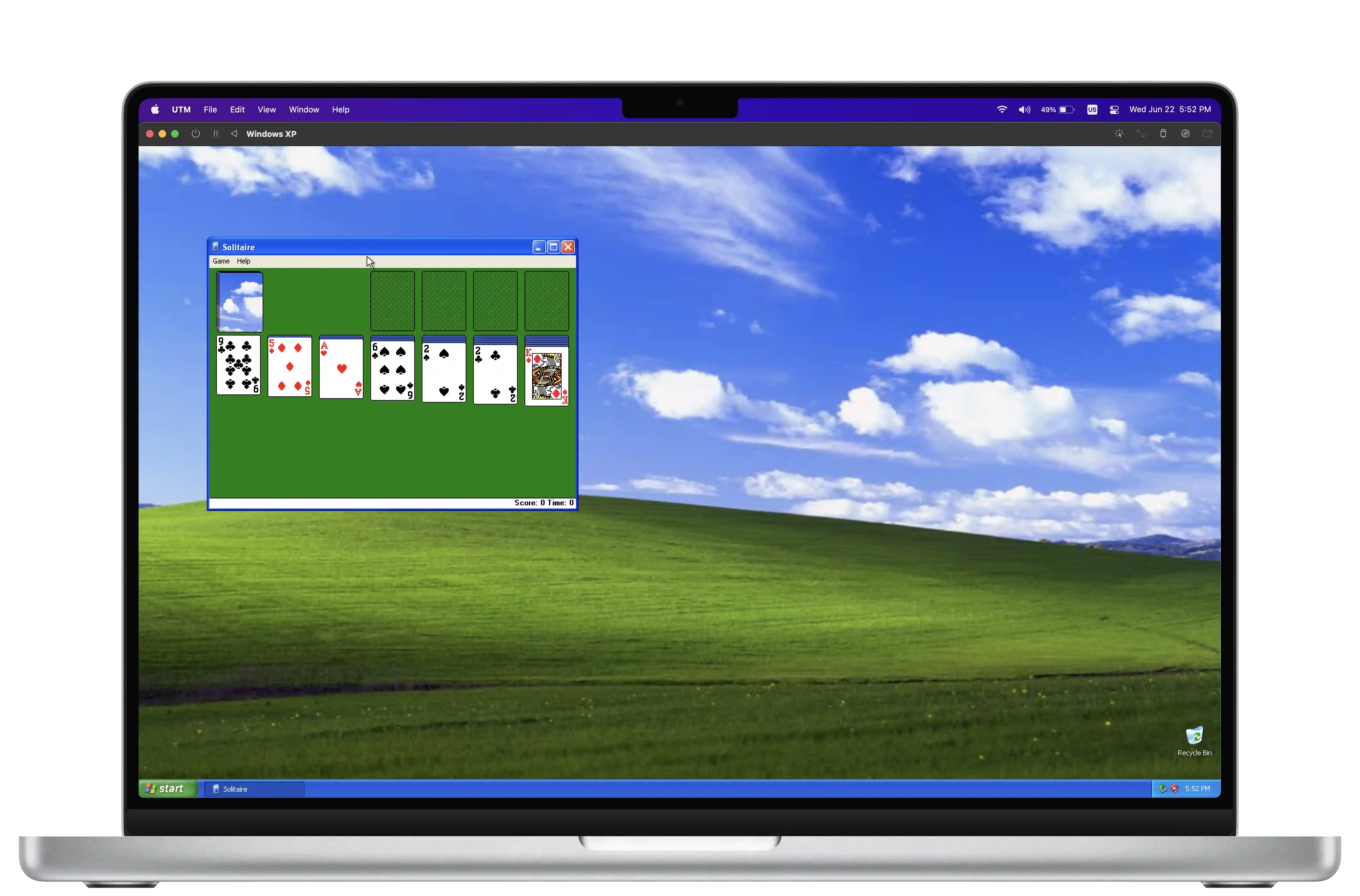 UTM running on a MacBook