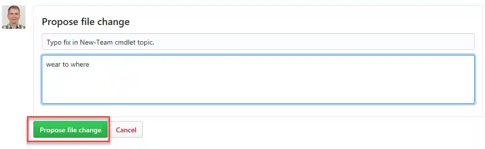 Image of Propose file change on Github
