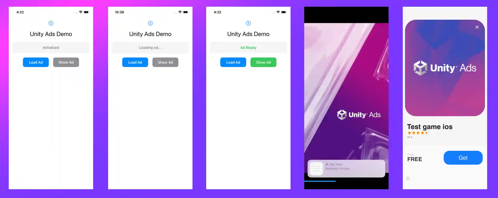UnityAds App Screenshots