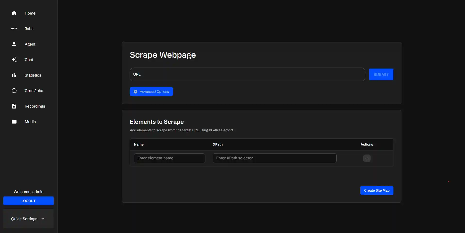 Scraperr Main Interface