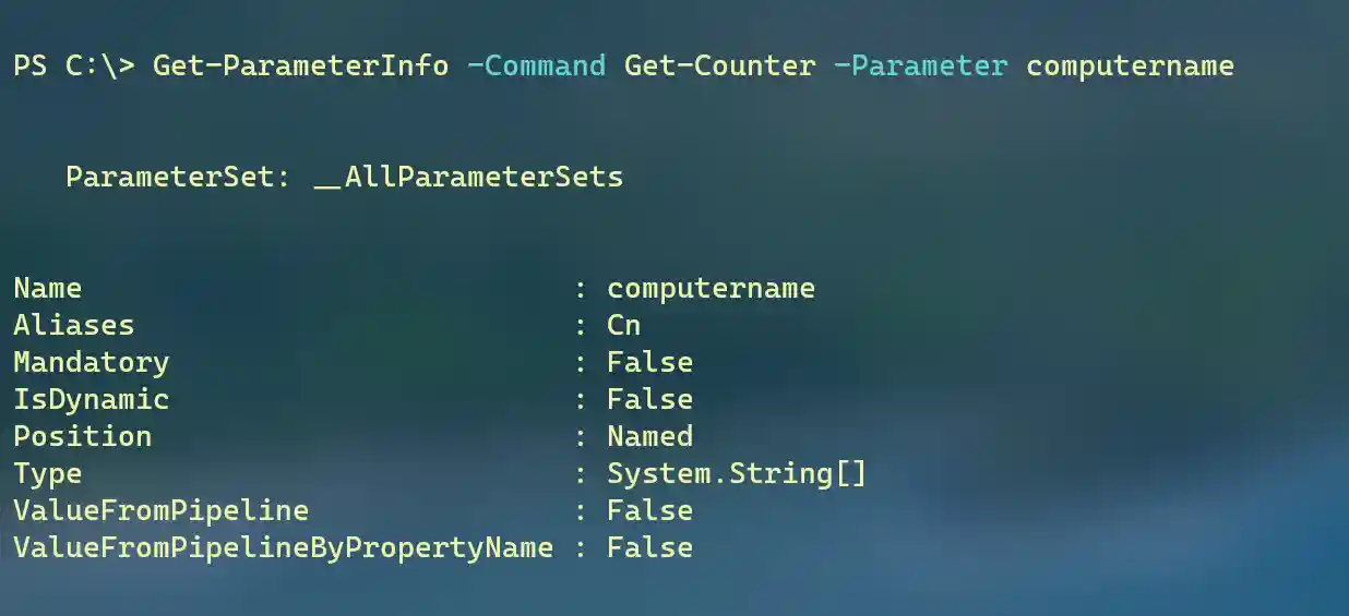 Get-ParameterInfo list
