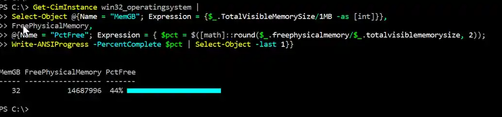 write-ANSIProgress in code