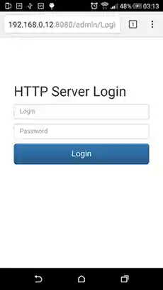 HTTP back-office login