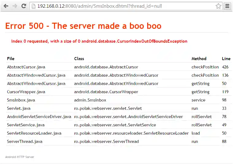 Servlet error 500