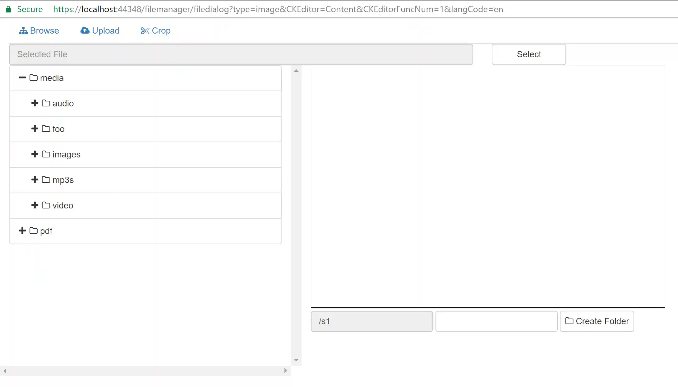 file browser Screen shot