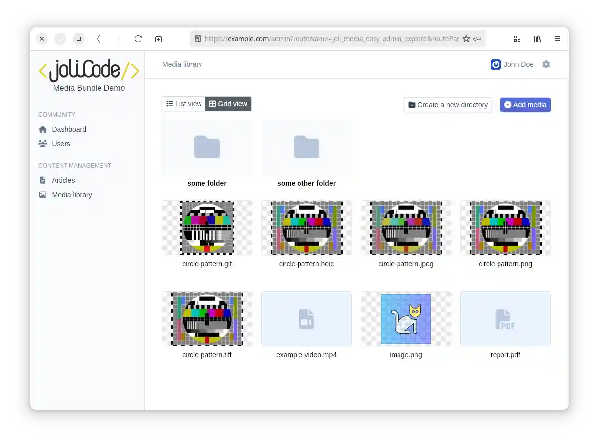 The MediaBundle provides integrations with Easyadmin and Sonata Admin