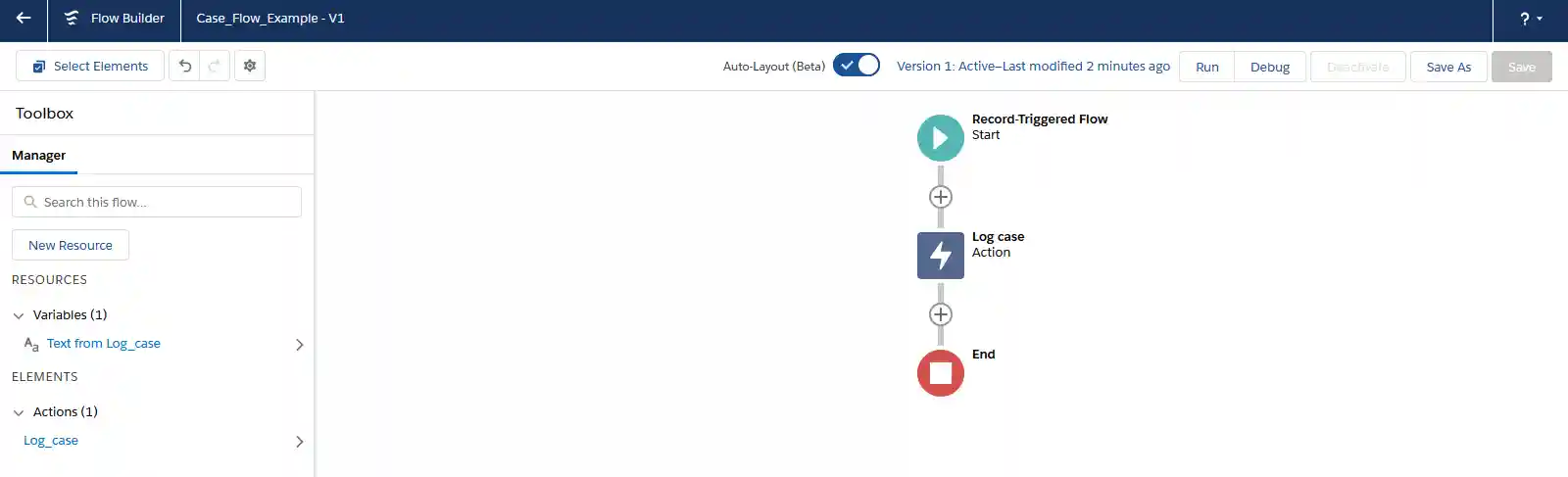 Flow Builder: Log Case