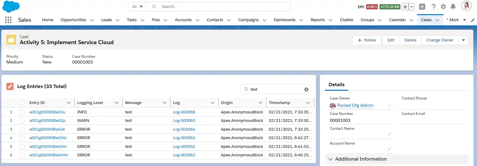 Related Log Entries