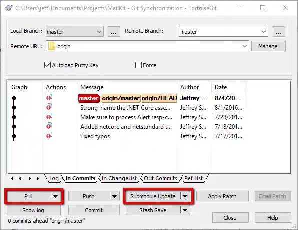 Update the source code using TortoiseGit