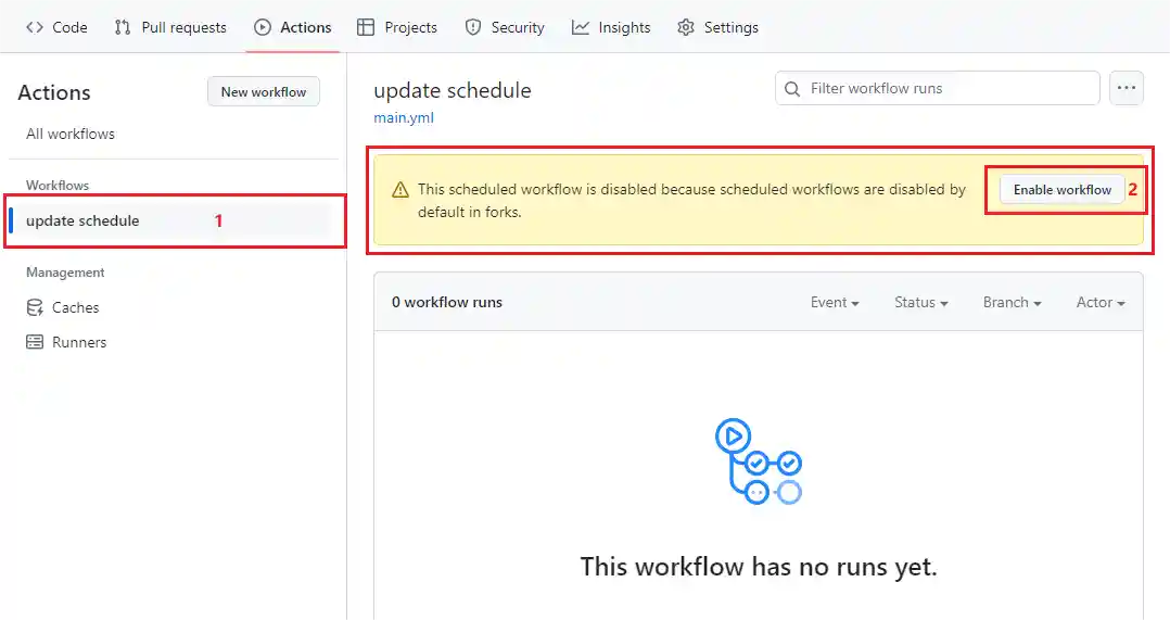 开启Workflows更新