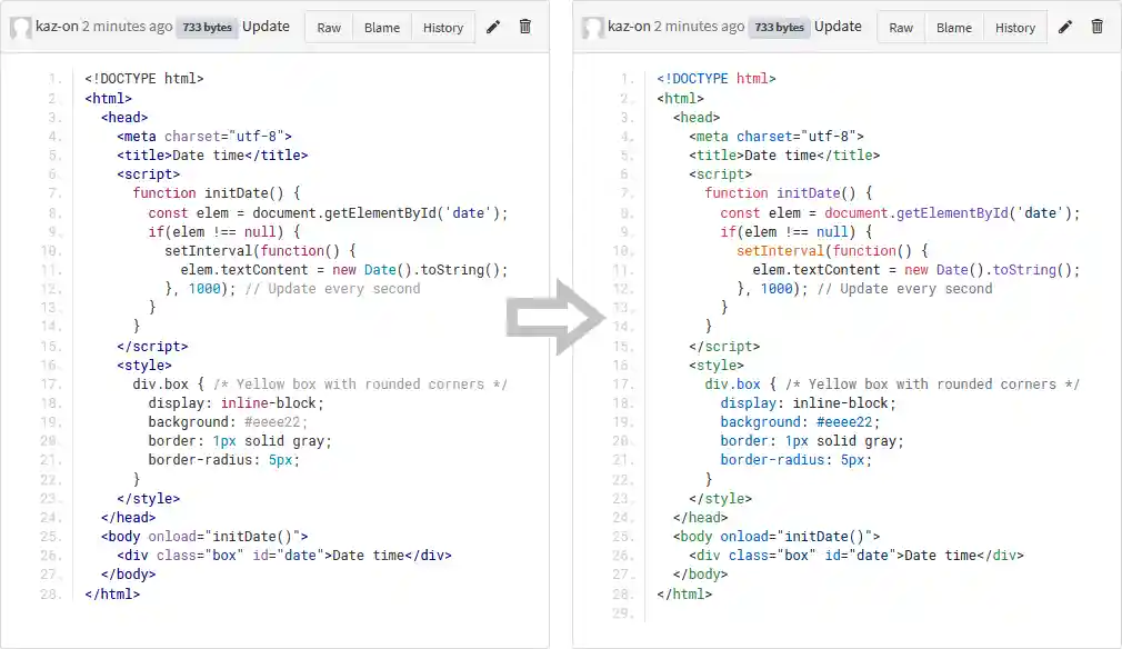 Screenshot of enhanced code syntax highlighting in GitBucket