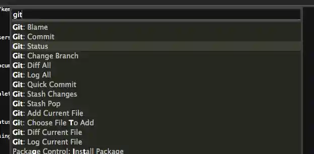 Git Commands accessible in Command Palette