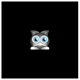 Cat centered on the stage