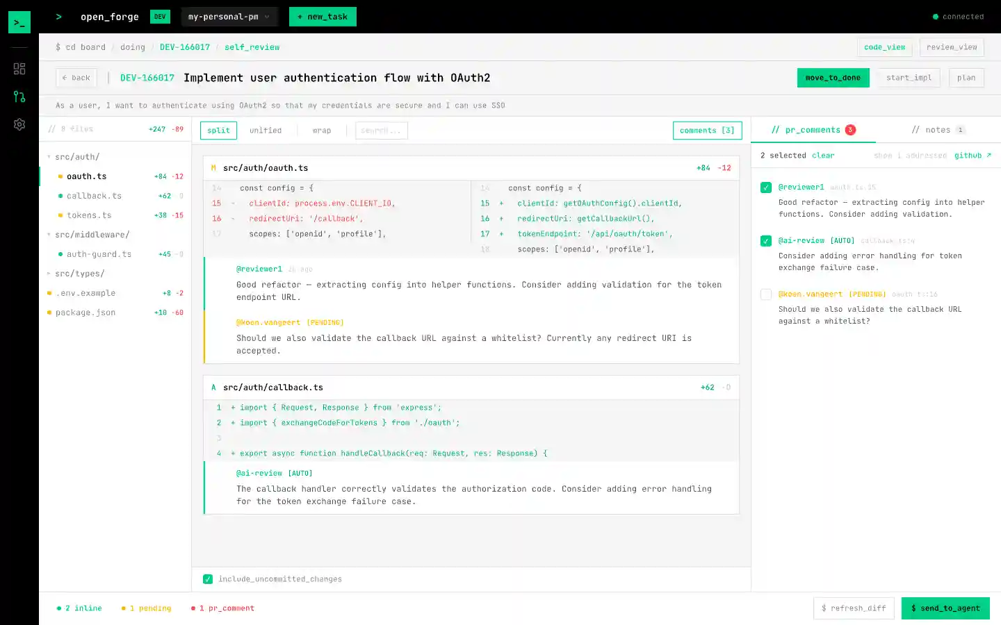Open Forge — Self-Review