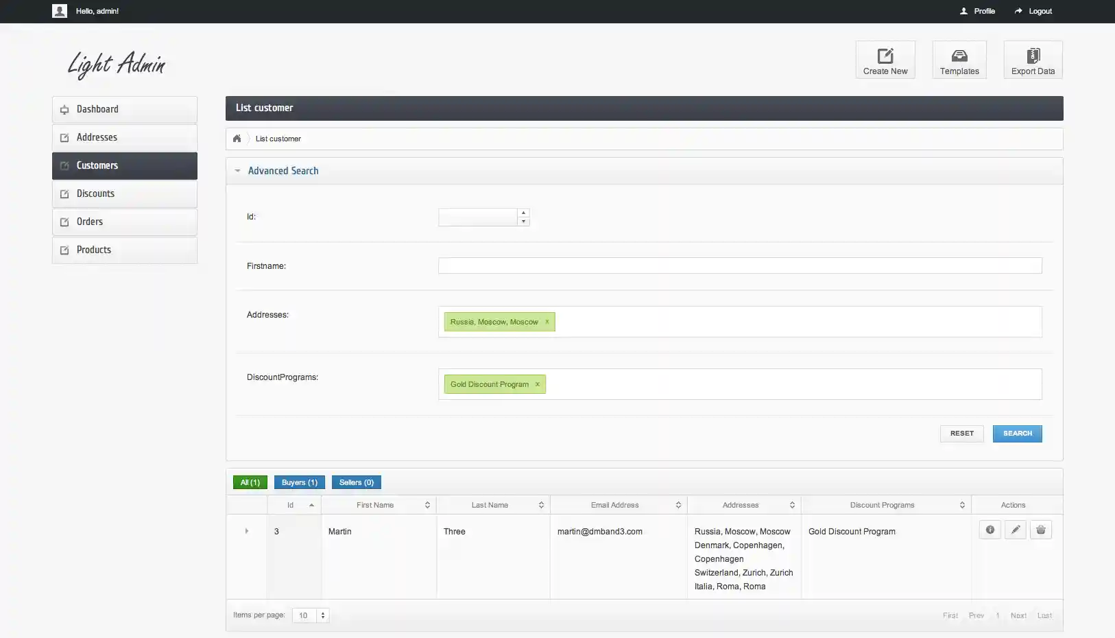 List view & Filtering