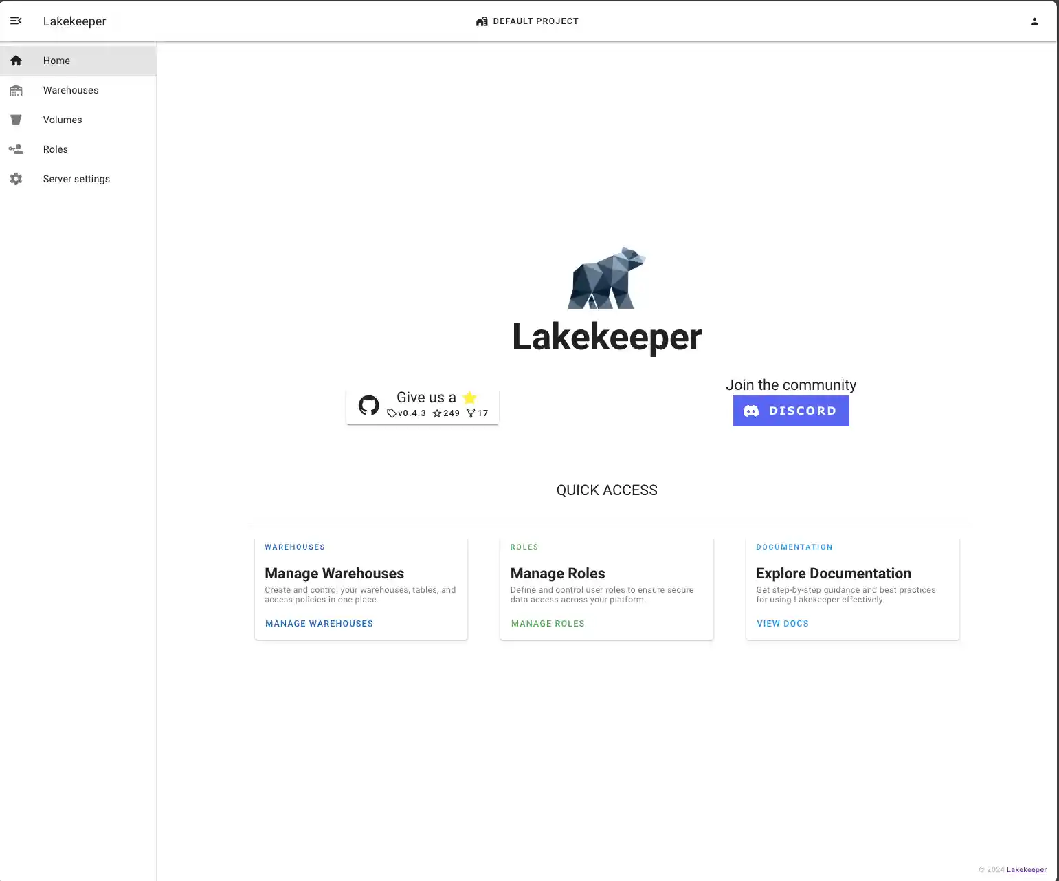 Lakekeeper UI