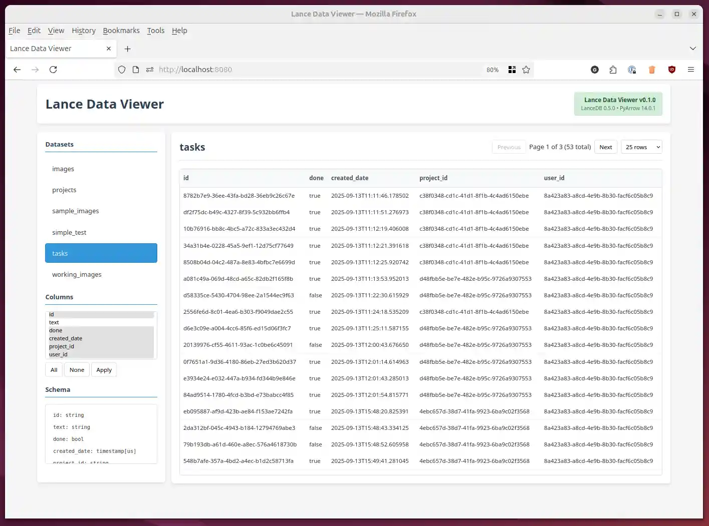 Lance Data Viewer Screenshot