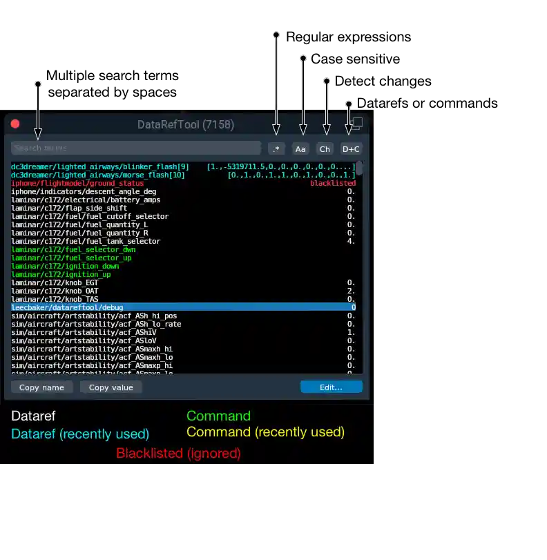 Screenshot of data ref tool