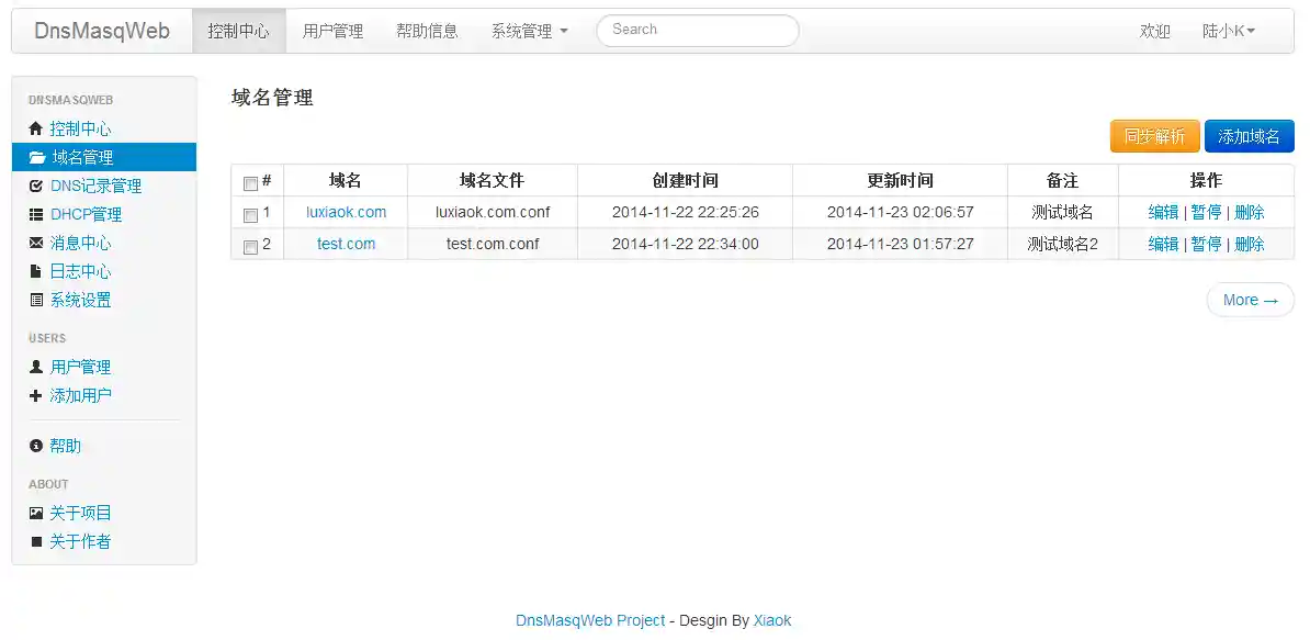 DnsMasqWeb Domain