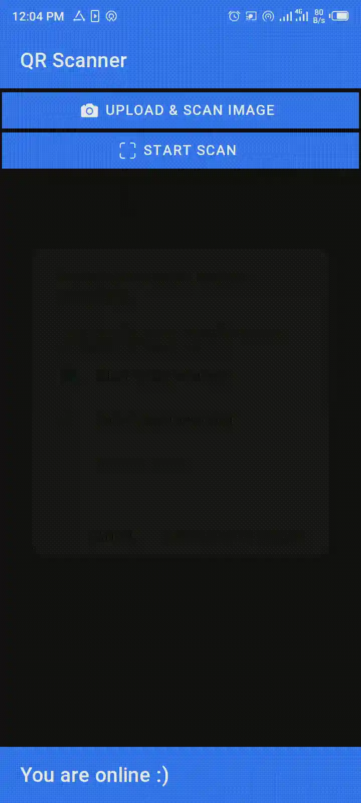 This image displays Angular QR Code Scanner App in scanning a QR code