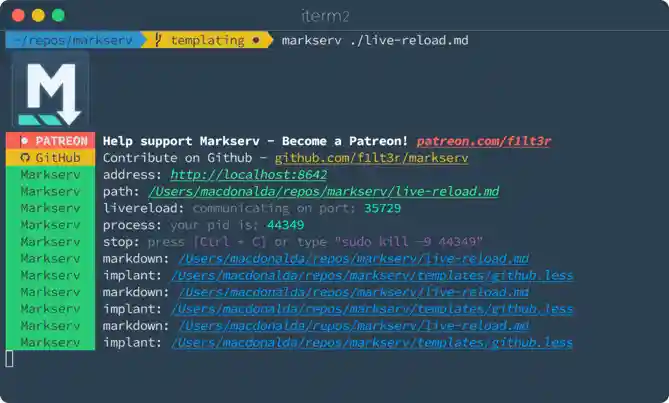 Markserv Live Reload