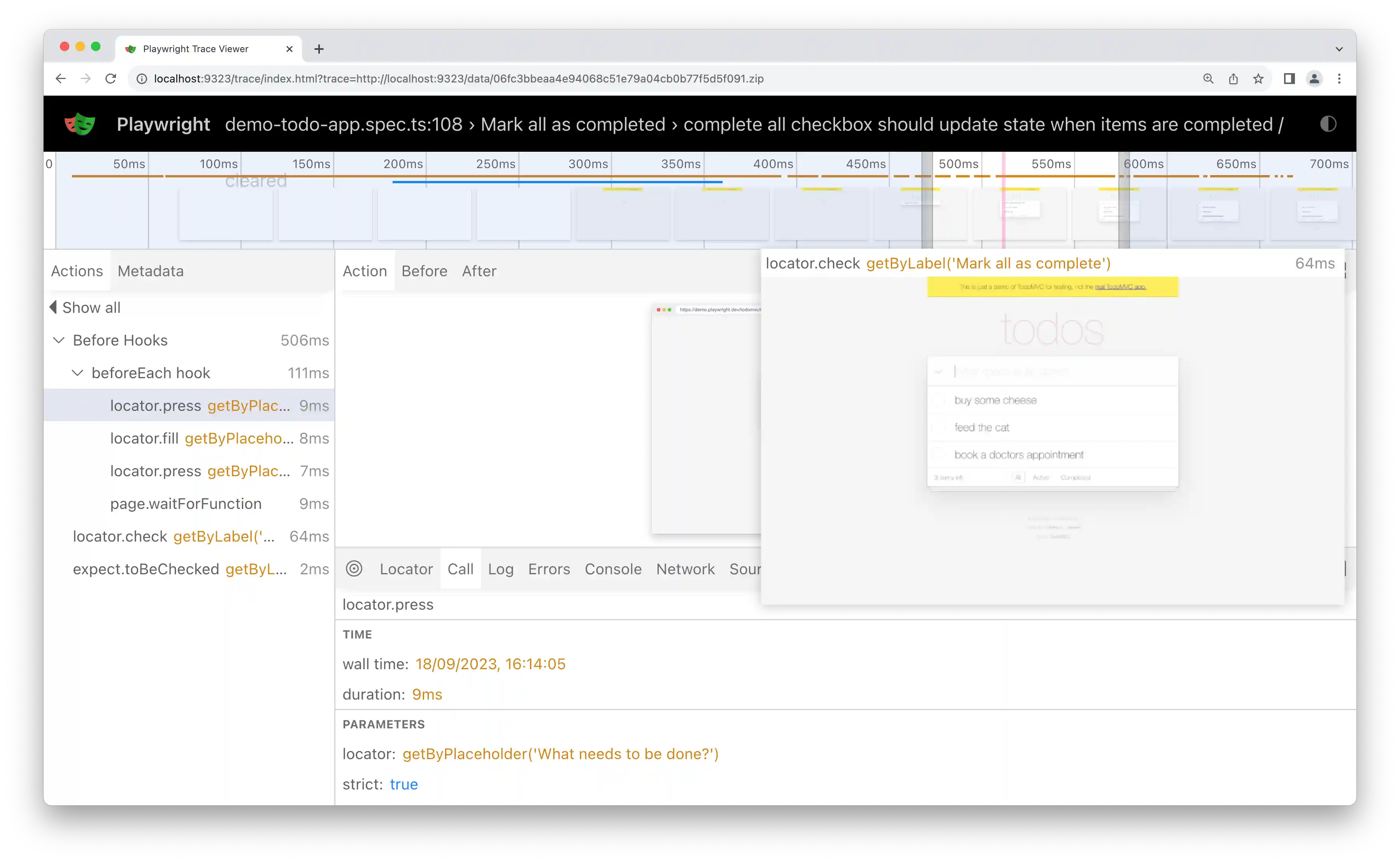 timeline view in trace viewer