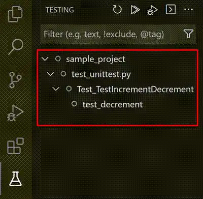 The VS Code Test Explorer for Python tests