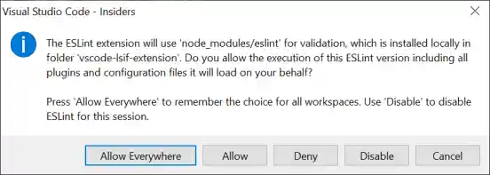 ESLint Dialog