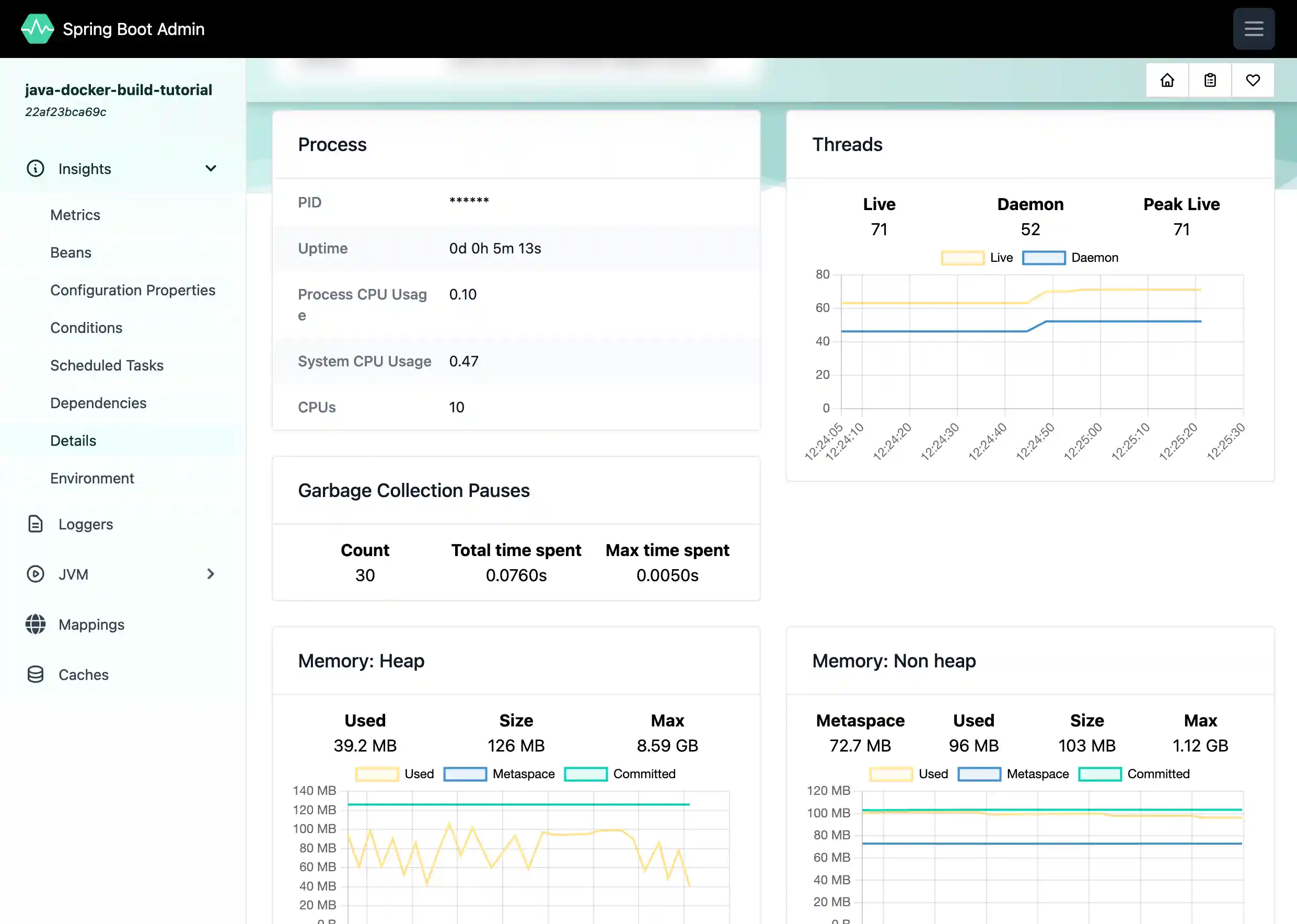 Spring Boot Admin screenshot