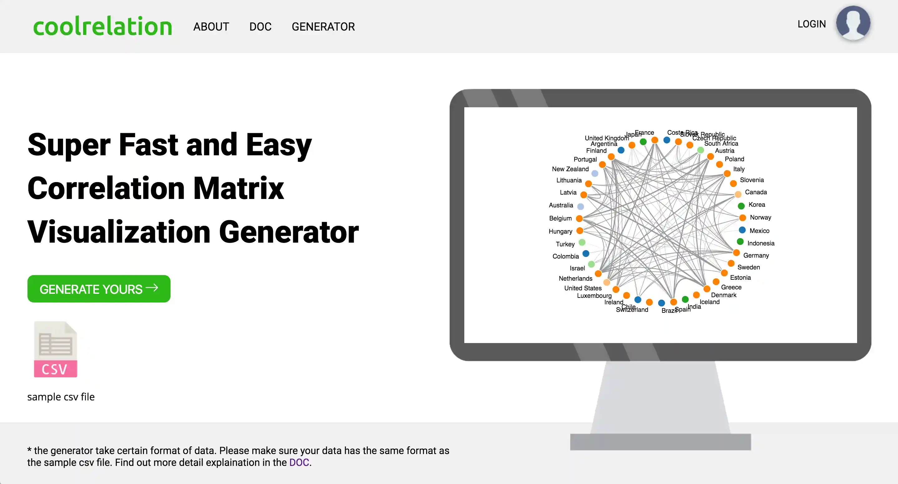 screenshoot of index page