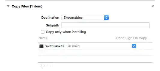 Copy into Executables