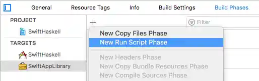 New Run Script Phase