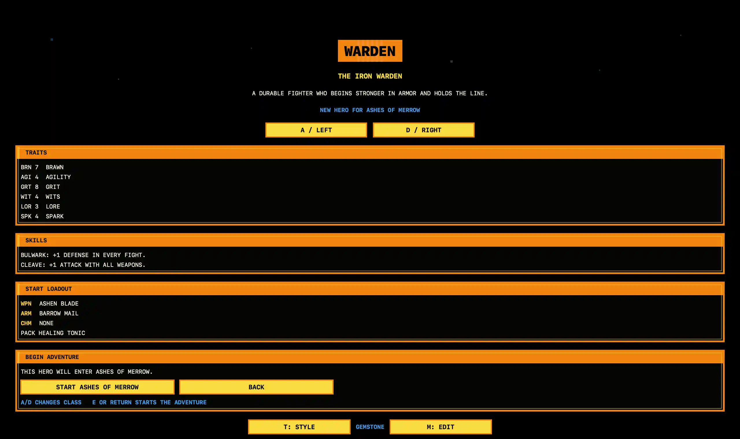 Native character creator
