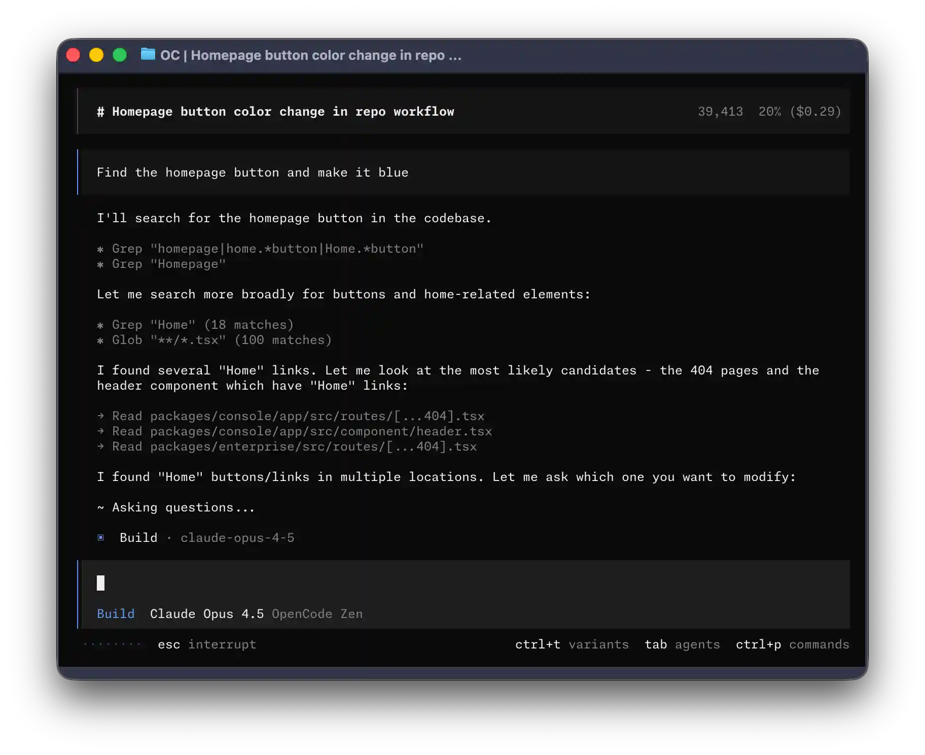 OpenCode Terminal UI