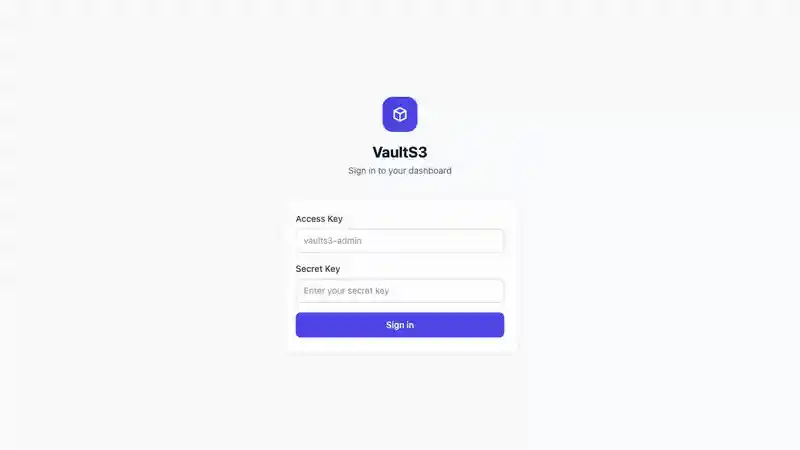 VaultS3 Dashboard Demo
