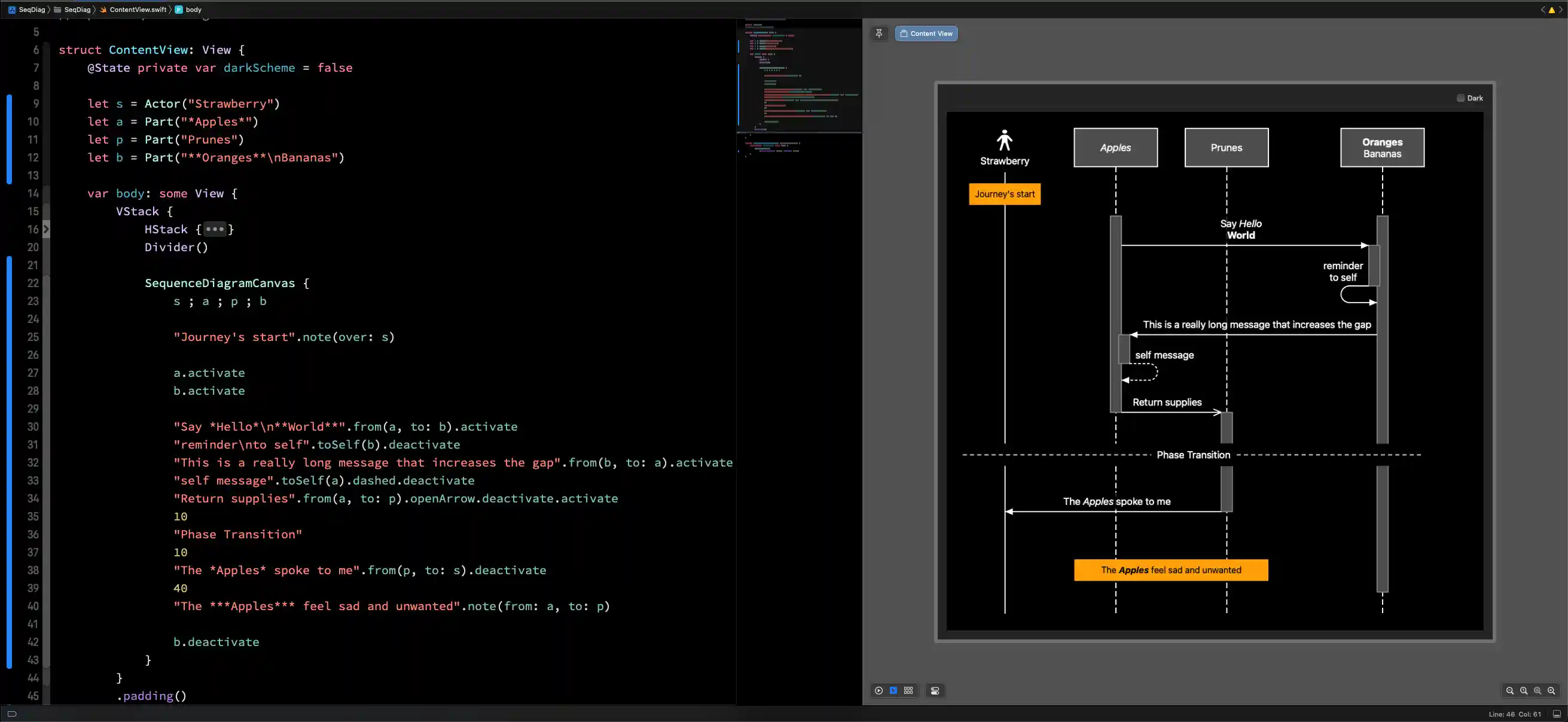 Previewing the DSL in XCode