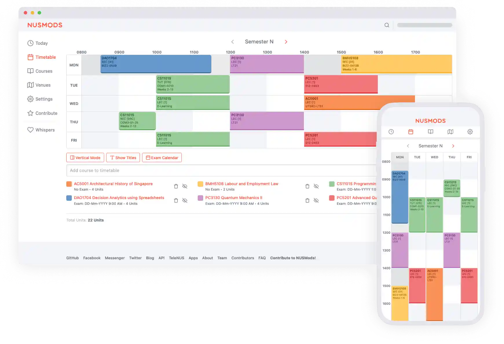 Screenshot of light mode NUSMods