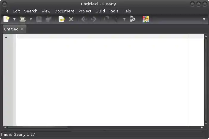 Geany without the sidebar and bottom area.